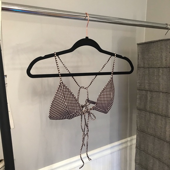 Checkered Triangle Swim Top - Picture 2 of 2